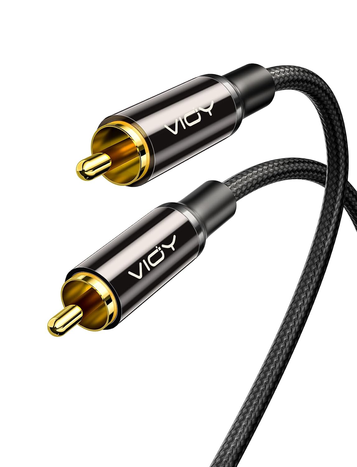 [2 Pack (3.3 FT/1 5.1 VIOY Coaxial Digital Audio Cable M), [Gold-Plated & Braided] Subwoofer Cable RCA Male to Male