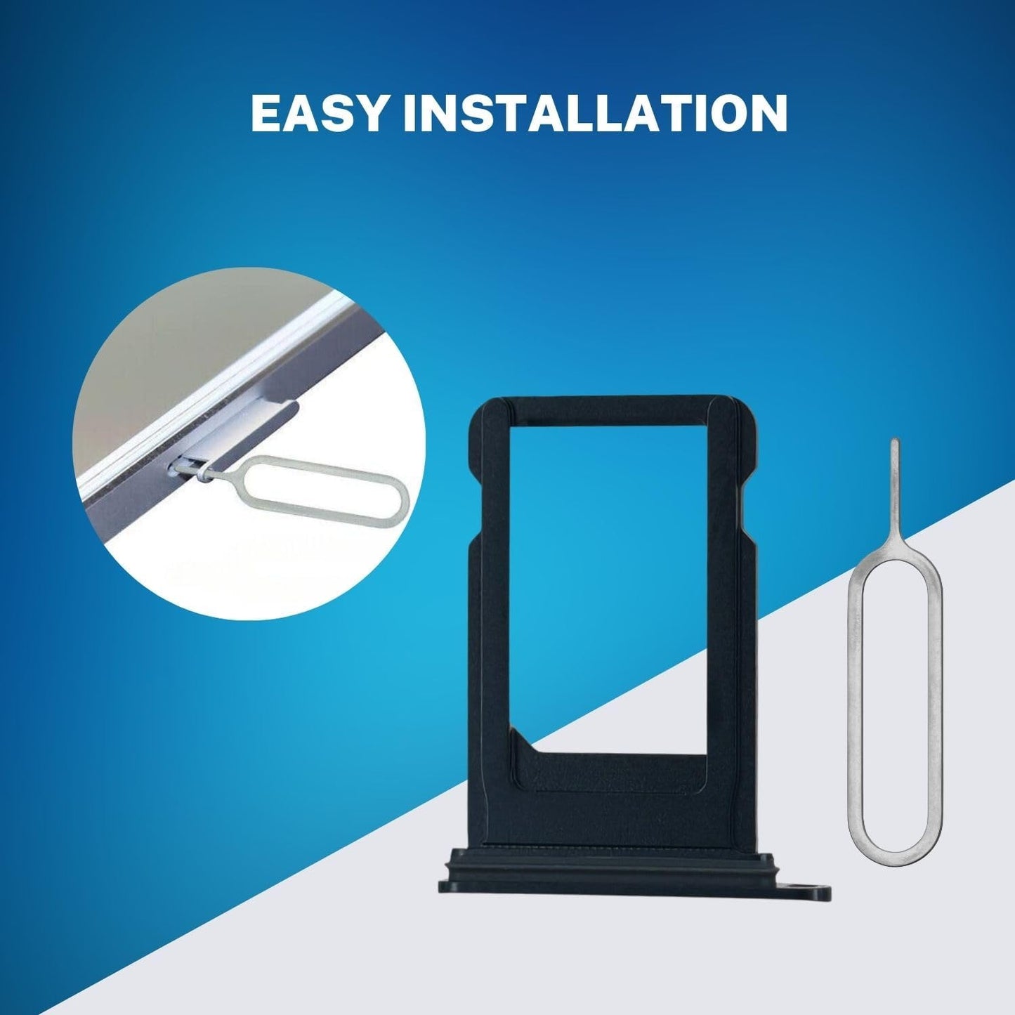 2022 SIM Card Tray Replacement for iPhone SE (Midnight) - Includes SIM Eject Pin Tool and Waterproof Rubber Seal - Easy