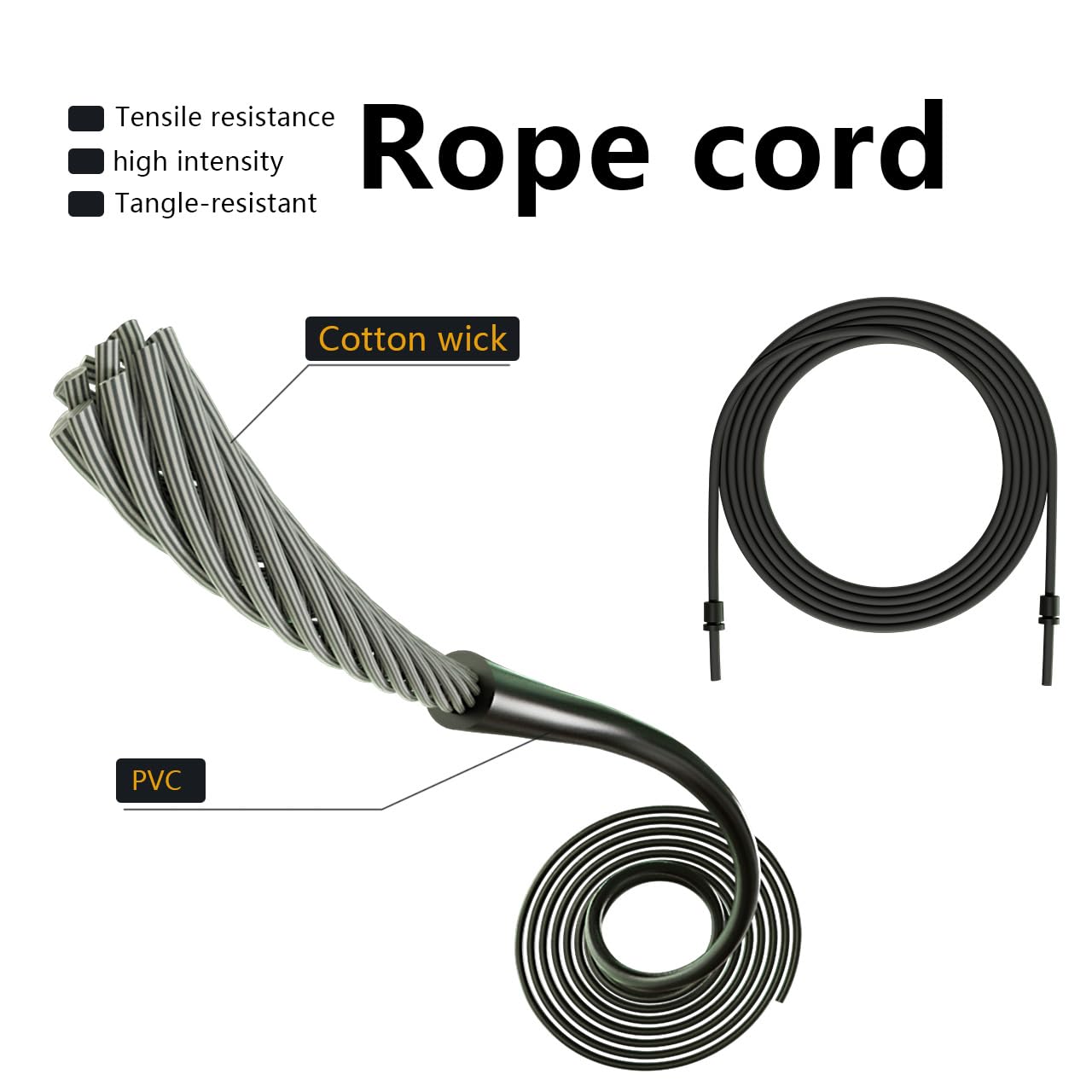 MOGOLD Jumping Rope For Men Women Kids - Alloy Handle Core Covered Silicone Grip With Ball Bearing- Adjustable 10ft long Skipping Rope - Good For Workout Fitness Weight loss (Black)