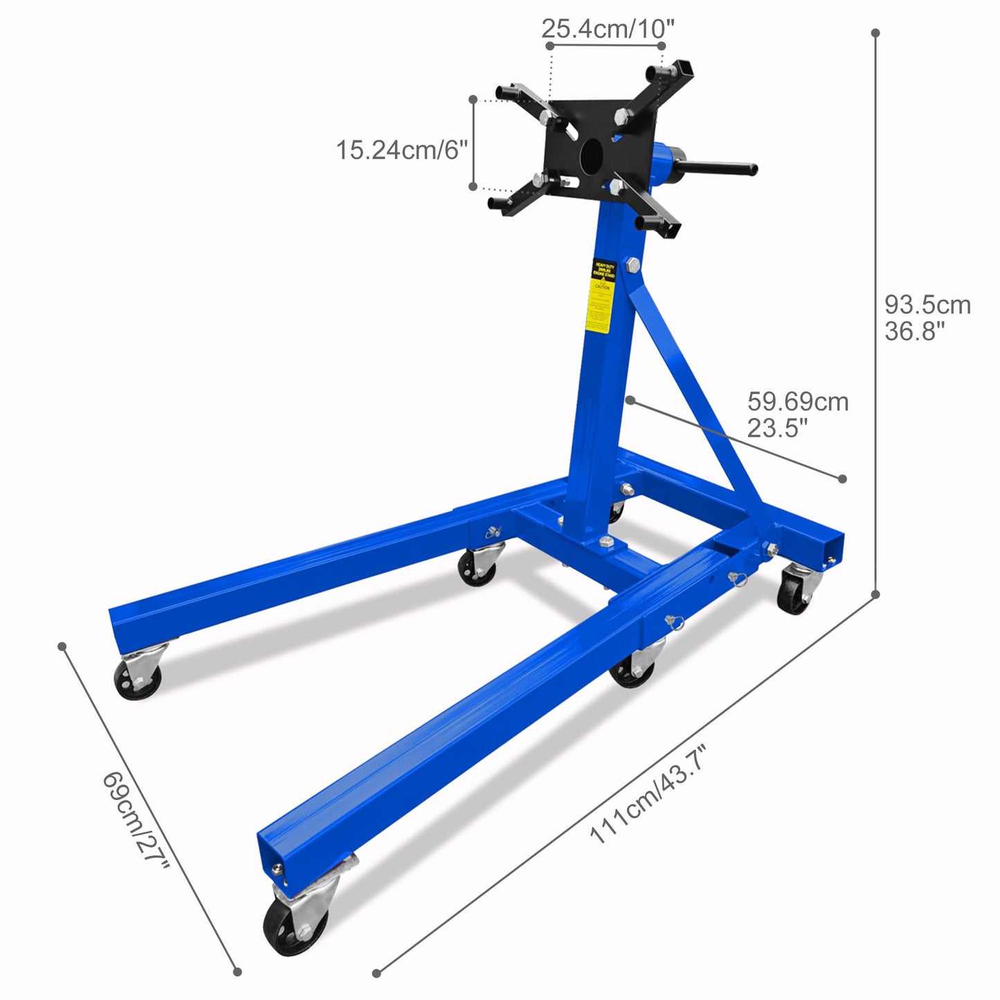 KEIKI Engine Stand 2000LBS Capacity, 360 Degree Rotating Engine Run Stand, Steel Motor Stand with 6 Casters, Foldable Engine Holder for Auto Repair & Maintenance (Blue)