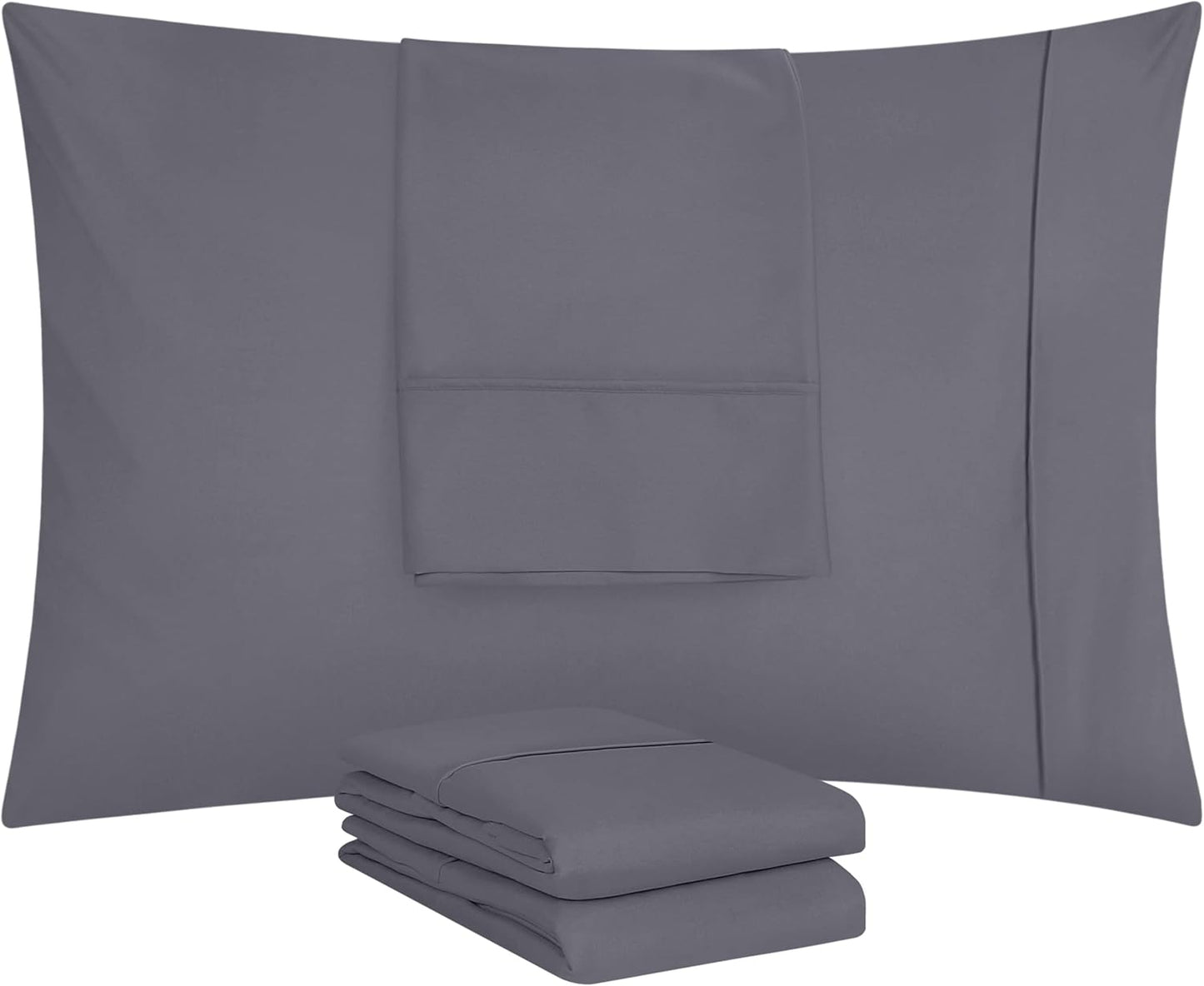Utopia Bedding King Pillow Cases - 12 Pack - Soft Brushed Microfiber - Fade Resistant 20 X 40 Inches (Grey)