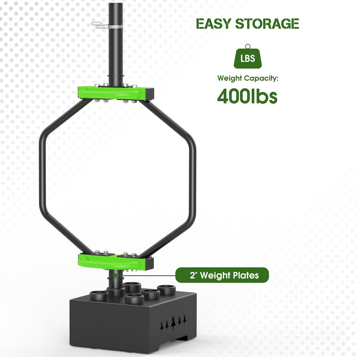 FovemiG Hex Trap Bar 2-Inch Olympic Weightlifting Barbell,48.6" Deadlift Bar for Squats,Shrugs,Push-Ups,400Lbs Weight Capacit Suitable Home Gym Equipment Workouts for Beginners,Women,Men-Green