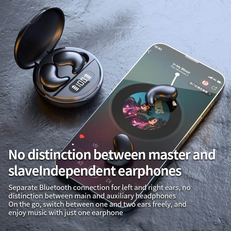 YLYHHFY 5.4 Wireless Bluetooth Sleep Earbuds in Ear Light-Weight Headphones Mini Sleep Headphones Small Design