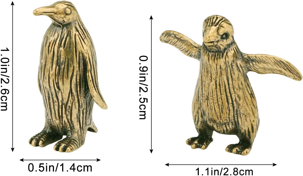 Skiennix Brass Penguin Statue Set - Charming Ocean-Inspired Décor | Perfect for Feng Shui Collection