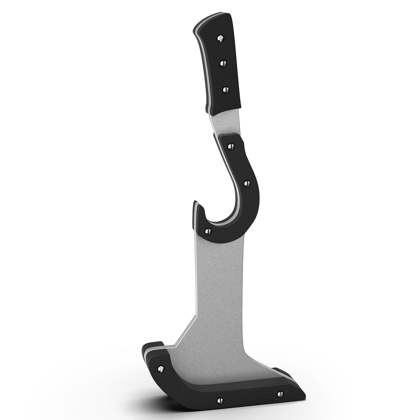 NEXTREP Deadlift Jack, Oxidized Matte Aluminum Barbell Jack with Ergonomic Painted Solid Wood Handle and Non-Slip Base, 660LB Weight Capacity (Matte Silver)