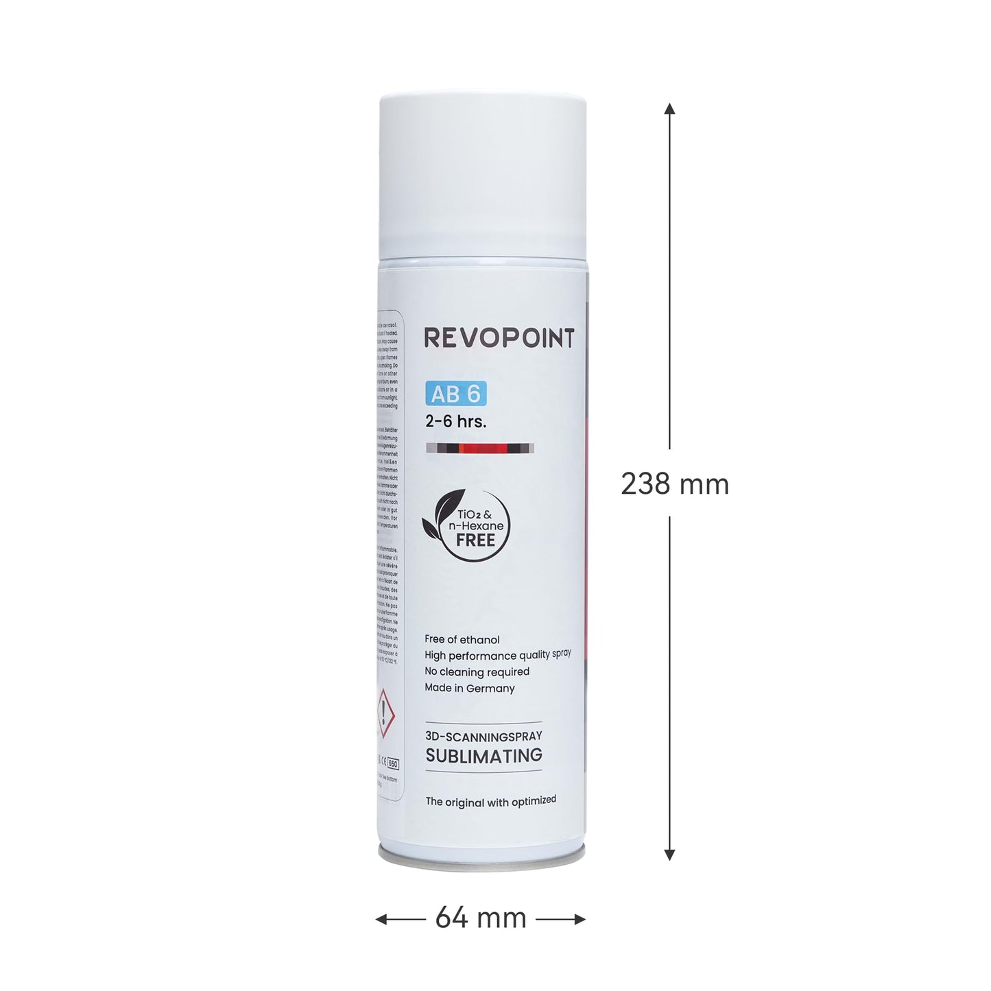 Revopoint 3D Scanning Spray for 3D Scanners, No Cleaning Needed, for Transparent, Reflective or Highly Textured Surfaces Objects, 500ml, AB6