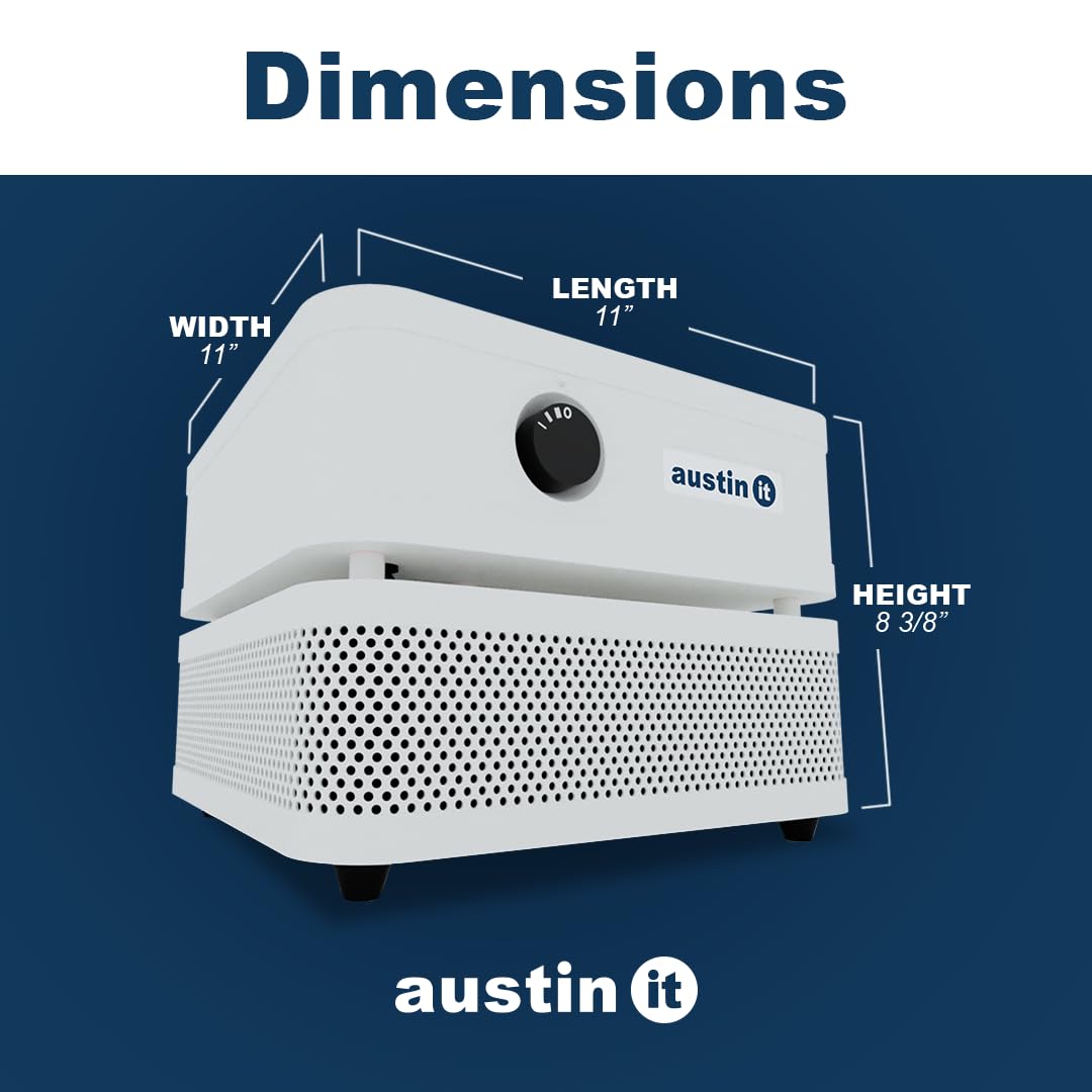 Austin Air it Room Air Purifier with VOC Carbon Wrap Air Filters - Personal Air Filter Single Room Air Purifiers - Portable Allergy Purifier - Stylish Tabletop Purifier for Dust, Model C100CC1