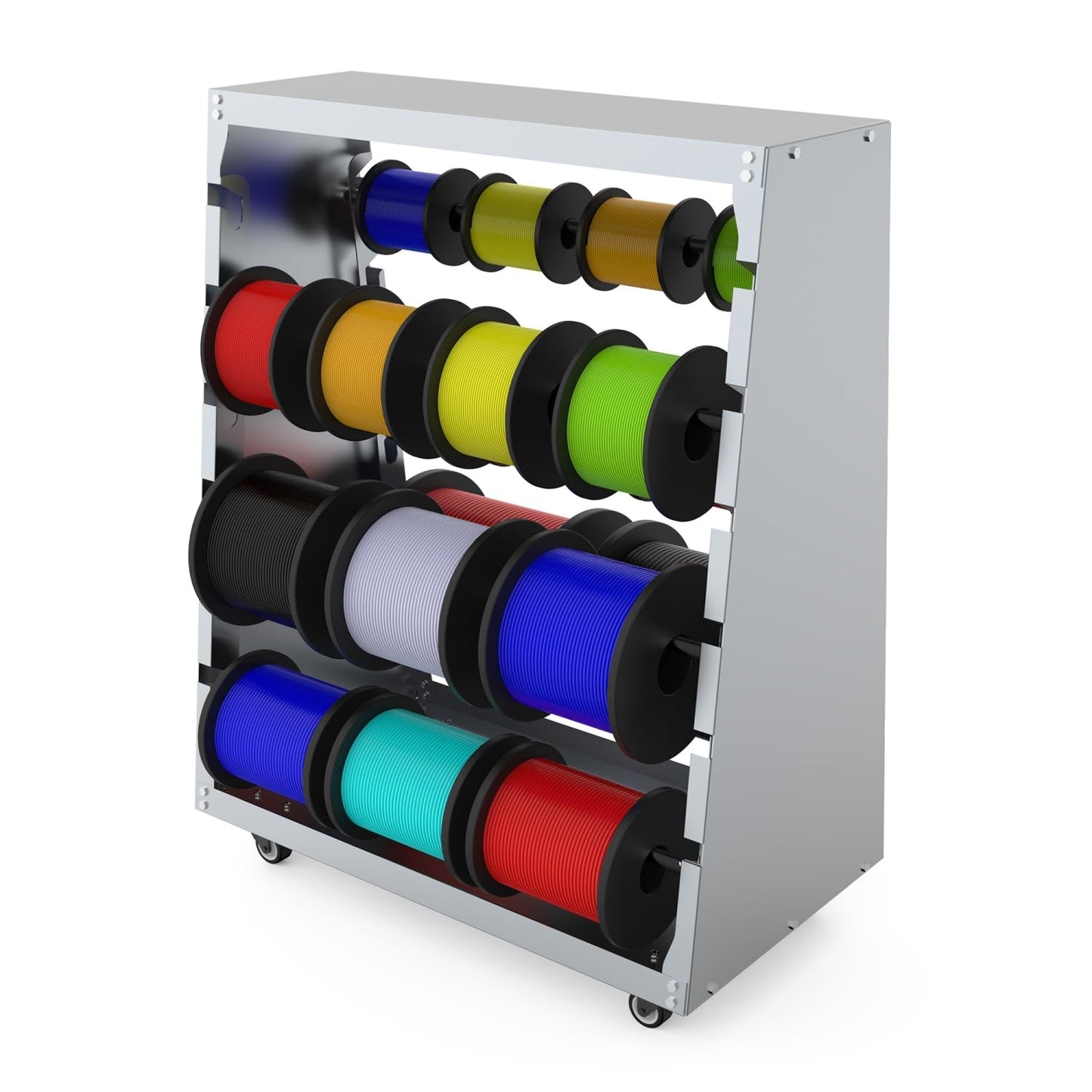 Wire Spool Rack,Electrical Wire Assortment with Wheel,Automotive Wiring Storage,Heavy Duty 6 Rods Wire/Cable Dispenser for Electrical Industrial & Retail Use,300lbs Capacity,Gray