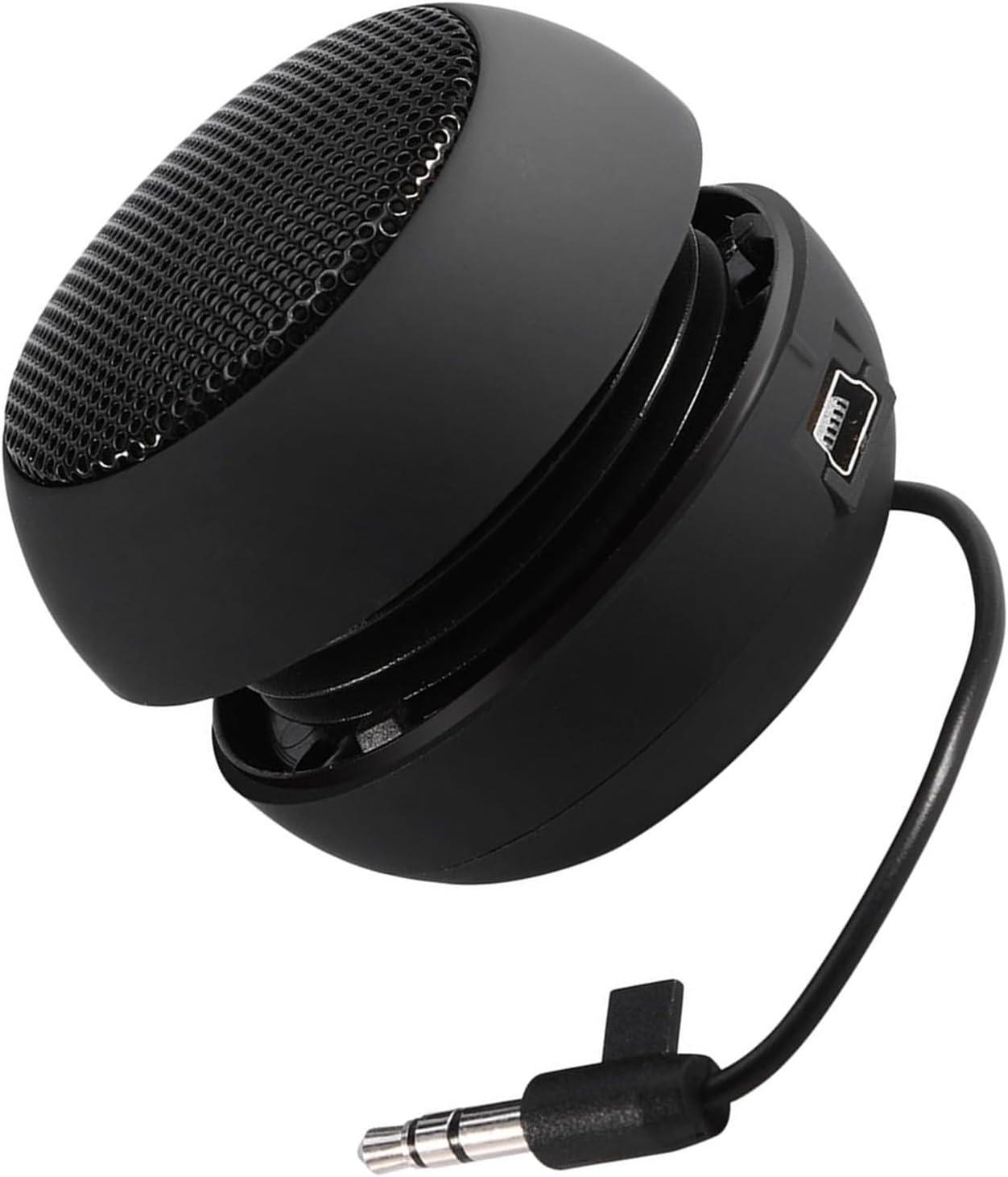 WAONIQ 3.5mm MP3 Mini Portable Speaker Strong Built-in Battery for Mobile Phones PC Laptop (Black)