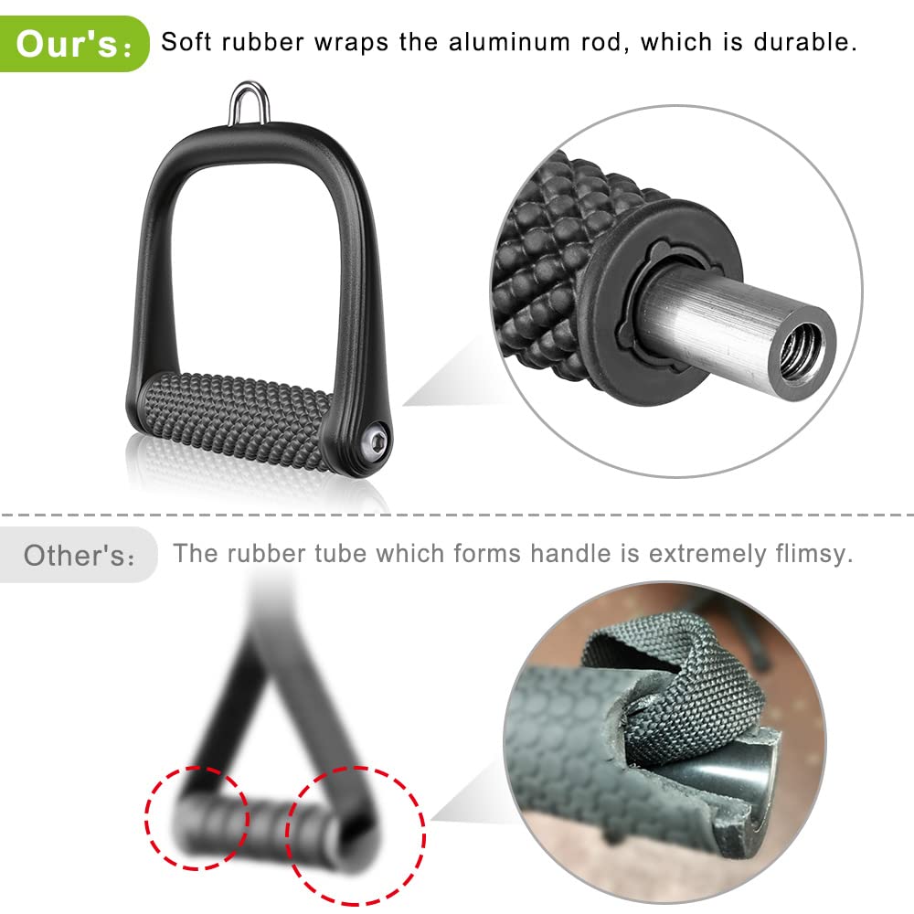 BeneLabel D Handle Cable Attachment, Cable Attachments for Gym, Non-Slip and Comfortable Grip, Solid Aluminum Alloy Handle, Suitable for Home and Gym