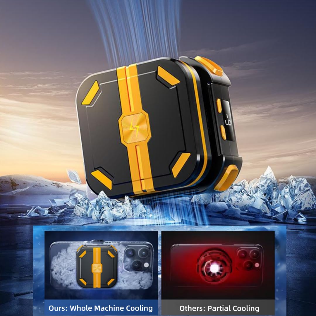 ALFOINE Magnetic Semiconductor Phone Cooler Fan with Temperature Display and Rechargeable Battery Mobile Phone Radiator