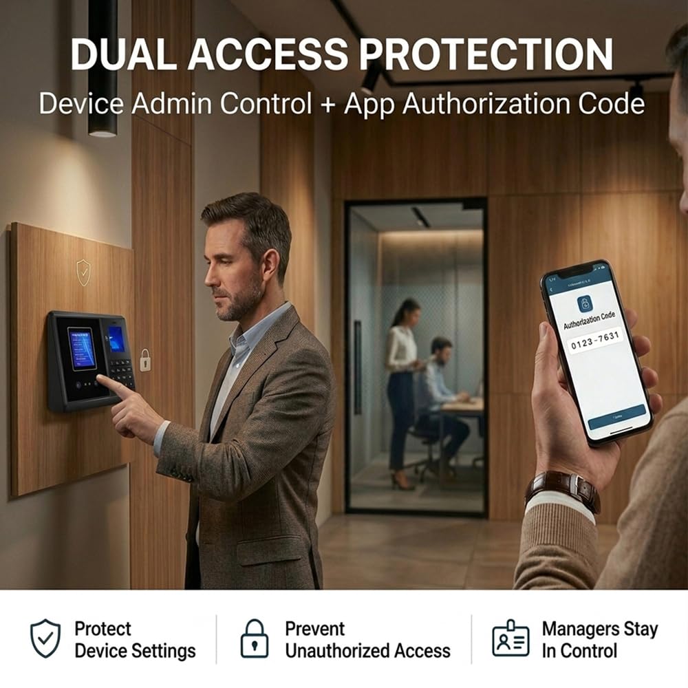 Tymelix App Control, 5s Fast Connection, Fix Records, Custom Overtime, Lunch & Break Rules, 4 Payroll Reports, No Monthly Fee, 10 IC Cards Included, Fingerprint & Face Time Clock for Small Business