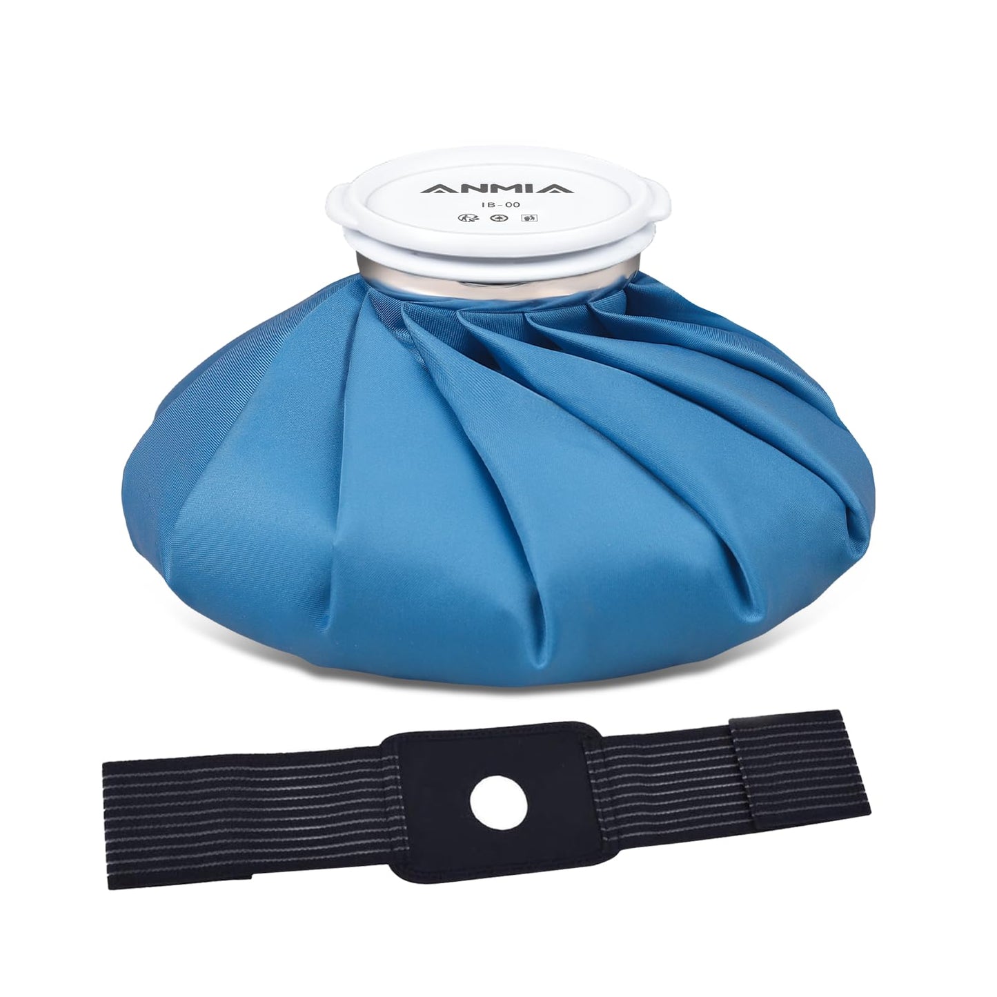 ANMIA Ice Pack Bags with Wrap for Injuries Reusable, Cold Pack Water Bag Hot Bag for Pain Relief, Leak-Proof Elastic Ice Bag, Size 9''