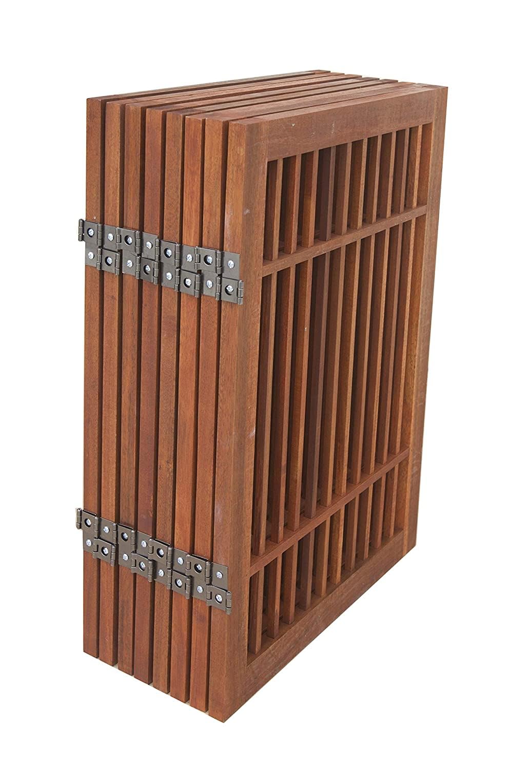 Urnporium Freestanding Wooden Dog Gate Foldable Indoor Pet Gate No Drill Expandable Barrier for Doorways Stairs Hallways Portable Wood Fence for Small Dogs & Puppies (Brown Pet Gate, 8 Panel 24" Tall)