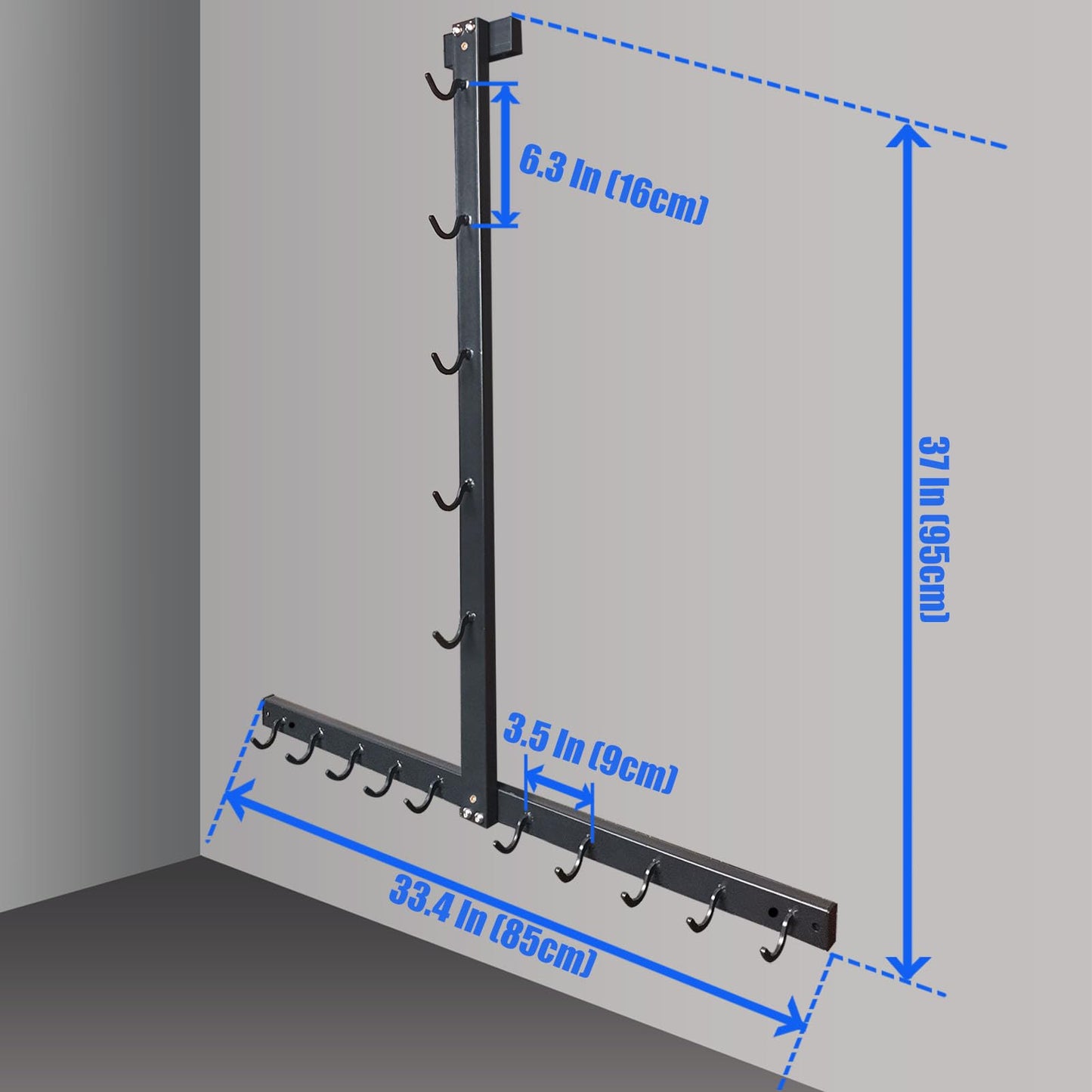 Gym Fitness LAT Pull Down Bar Storage Rack for Mag Grip - Heavy Duty A-Frame Stand for Pulldown Attachments (T-ZHIJIA)