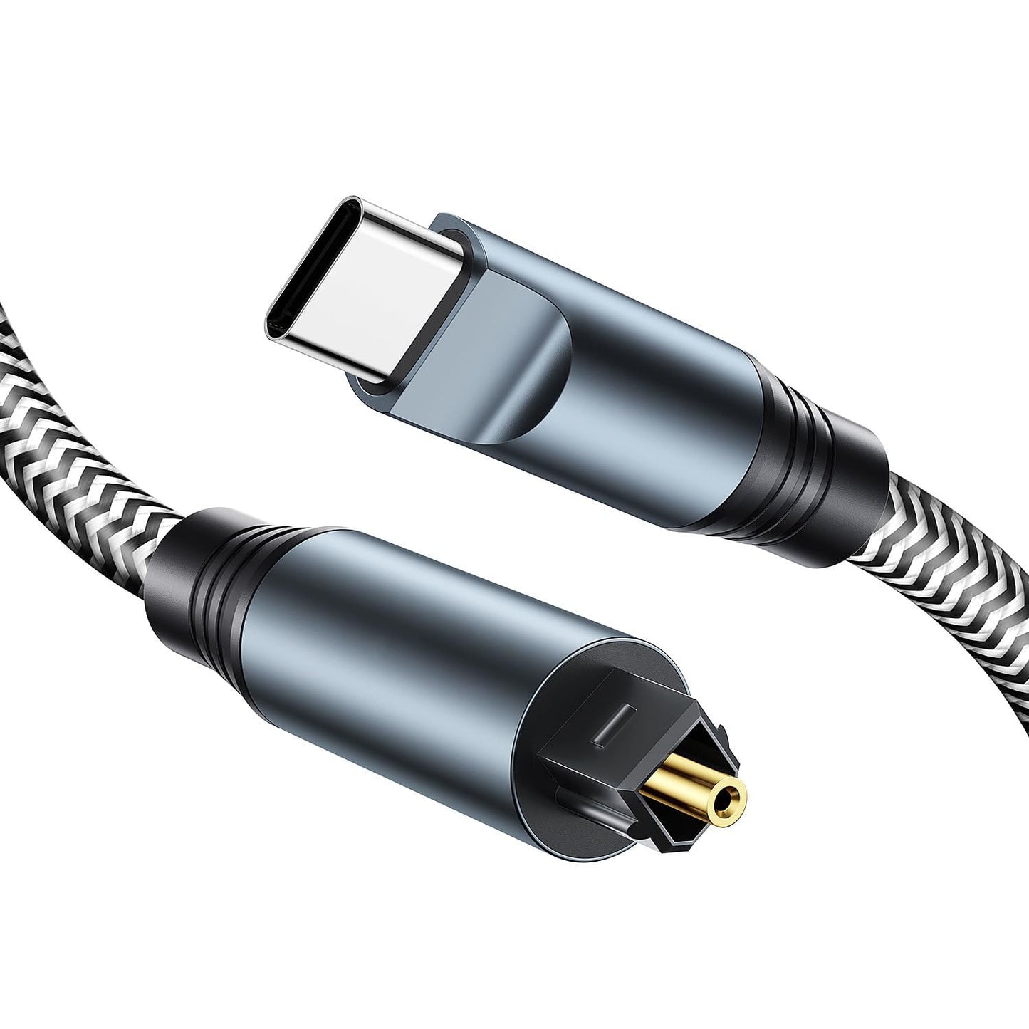 Cable4.1FT Xbox/PS4, ANDTOBO USB C to Optical Audio Braided USB C Cable Fiber Optic Compatible with for Soundbars