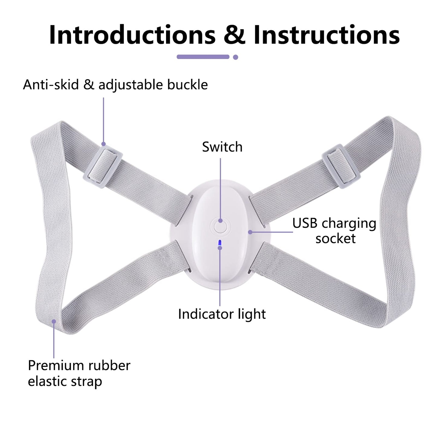 Smart Posture Corrector, Upper Back Brace with Vibration Intelligent Posture Reminder, Posture Trainer for Women/Kids/Men, Prevent Humpback, Help to Keep Right Posture to Develop a Good Habit (Gray)