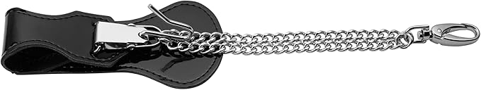 USMC Officer's Sword Frog Bundle Leather Saber Holder with Chrome Metal Chain for Ceremonial Sword