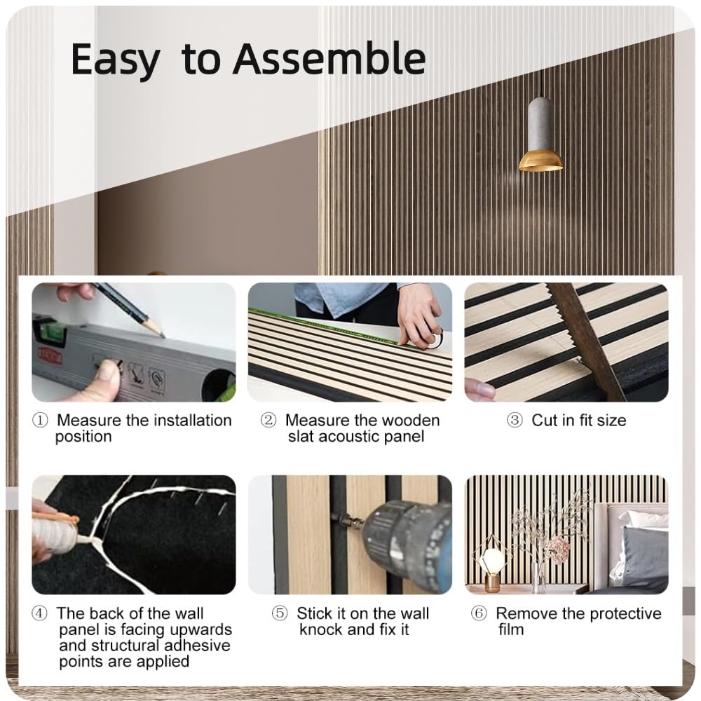 NovaGrid Panel 4PCS 3D Groove Texture Panel Sound Insulation Flat Noodles Wall Panel Solid Core Design, Suitable for Interior Decoration 118" x 5.11" (Titanium Cipher)