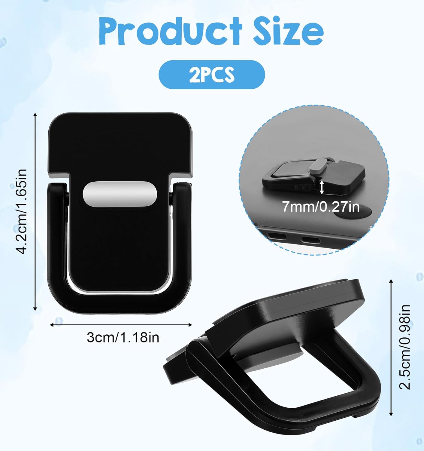 Thrymme 2 2 Settings, PCS Keyboard Riser, Black Keyboard Lifter for Desk Computer Keyboards Stand Lifter with Angle