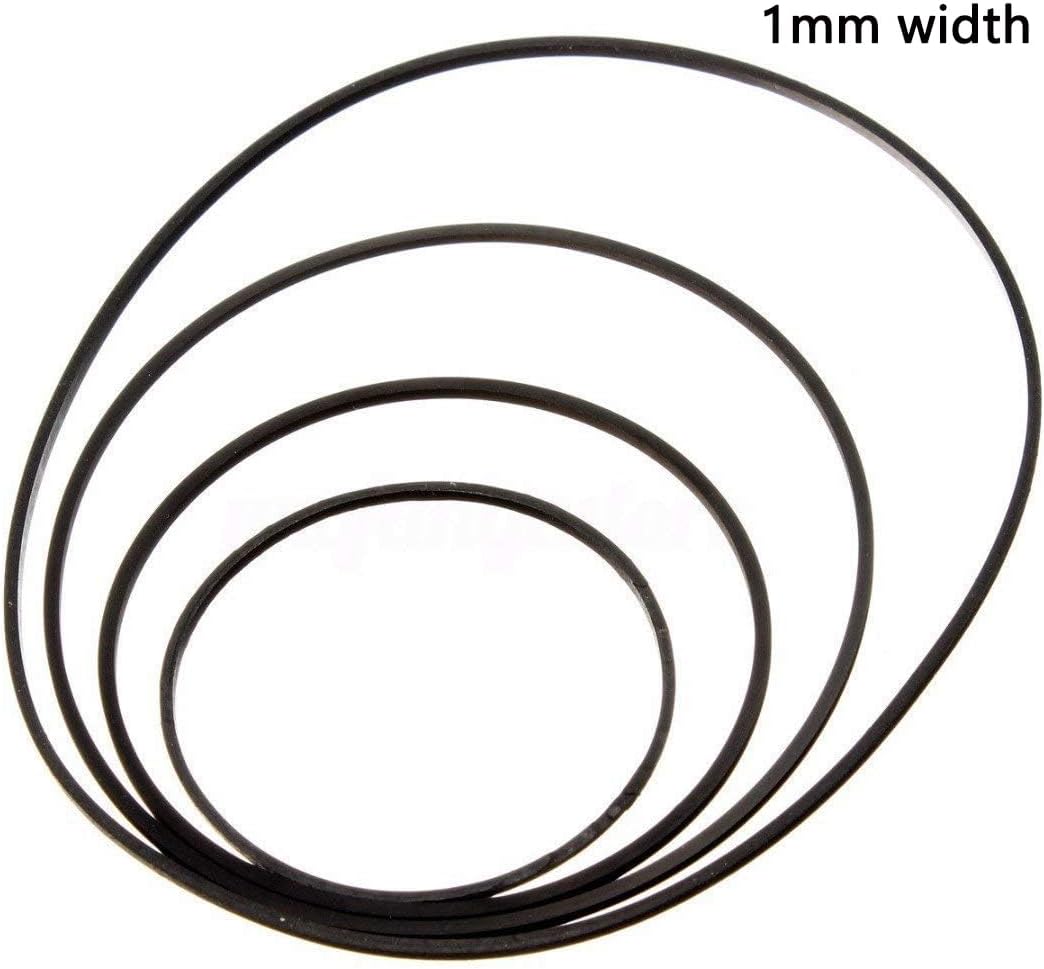 The Only One 56Pcs Set Cassette Repair,40-120mm(Black,1mm Recorder Rubber Belts-Rubber Drive Belt Premium for DVD, CD
