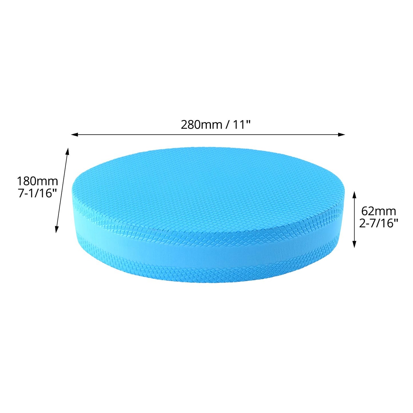QWORK Stability Trainer Pad - Blue Foam Balance Exercise Cushion for Yoga, Pilates and Fitness - Improves Balance & Ankle Strength
