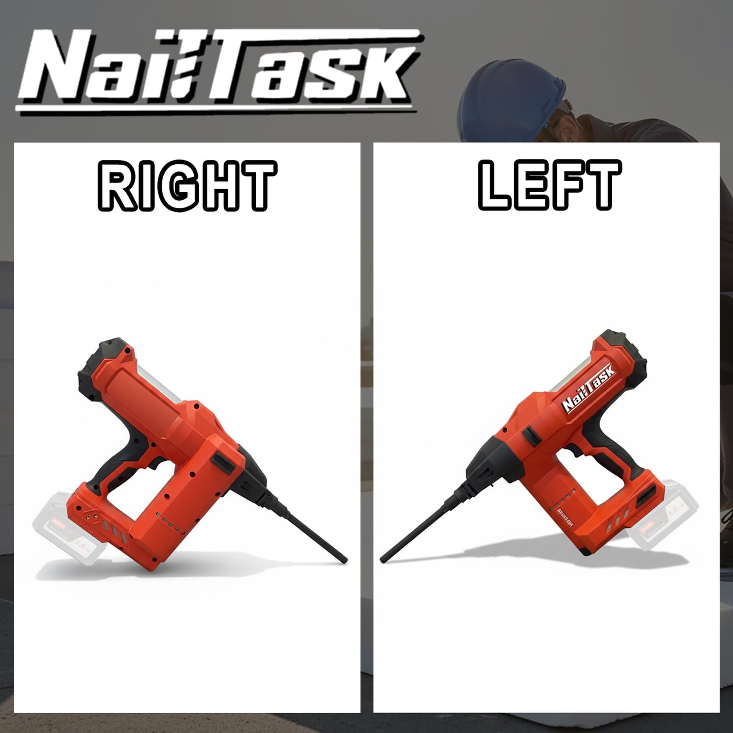 NailTask 20V Insulation Fastening Nailer Cordless Electric Nail Gun Brushless Motor Nailer Tool (Without Battery) for Rock Wool Insulation Materials with Protective Goggless