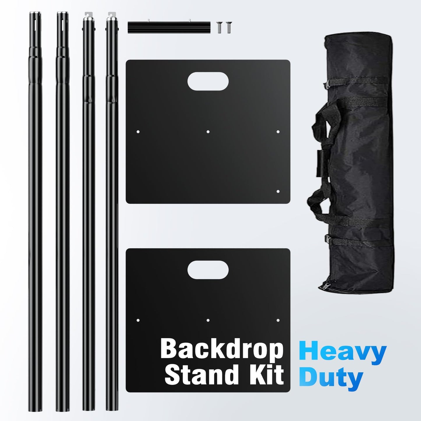 OPYRET Pipe and Drape Backdrop Stand Kit Backdrop Stand For Parties 8ftx10ft Adjustable Photo Backdrop Stand Heavy Duty Background Stand for Wedding Banquet Decorations Black