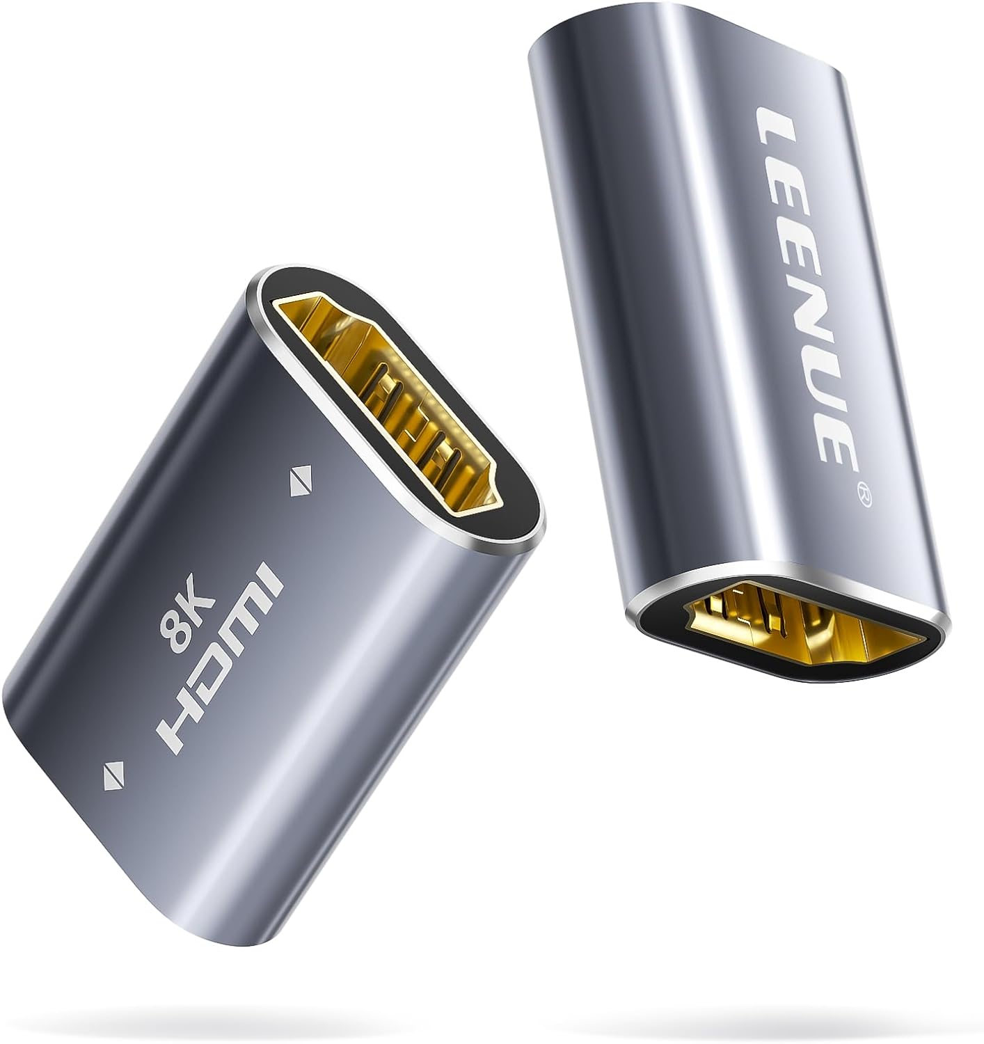 LEENUE 8K 2.1 8K@60Hz 4K@120Hz 2 Pack, HDMI Coupler Female to Female Connector, HDMI Aluminum Adapter, Supports /