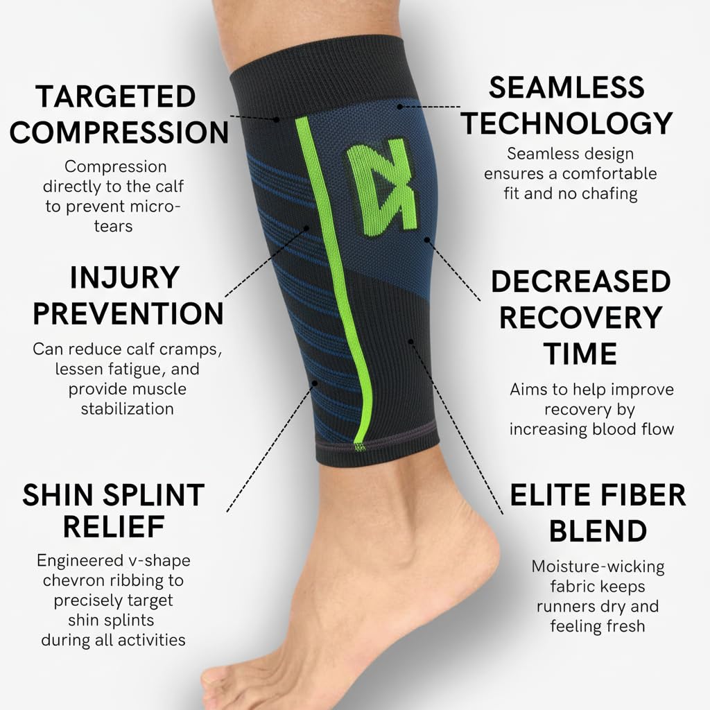 Zensah Featherweight Compression Leg Sleeves - Relieve Shin Splints, Calf Strains (Fuchsia, Small)