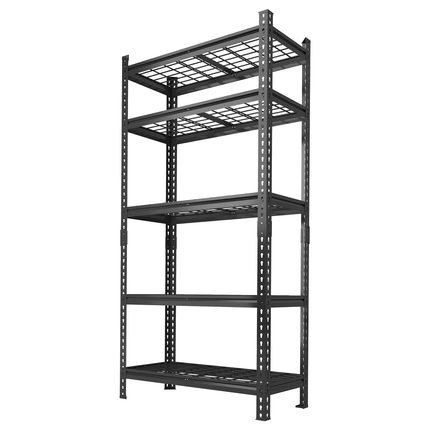 2 Pack Adjustable Garage Storage Rack, 2200 LBS Heavy Duty Garage Shelving, 5 Tier Metal Utility Shelf, Industrial Shelving for Garages, Kitchen, Pantry, Warehouse, Basement, 36" w × 16" d × 72" h