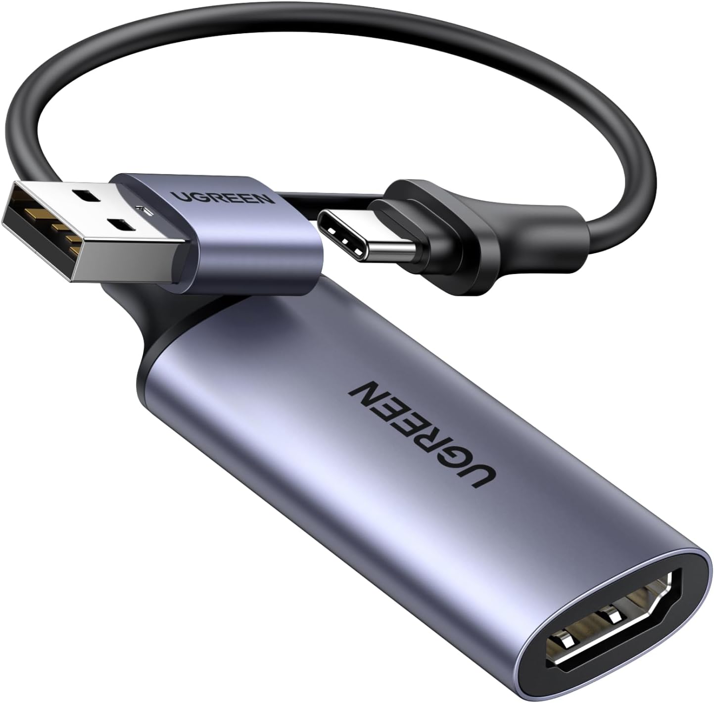 UGREEN 1080P 4K 2.0 2/Xbox/PS4/PS5/Camera Full HD Capture Card HDMI to USB HDMI Video Capture Card USB-A/USB-C Audio