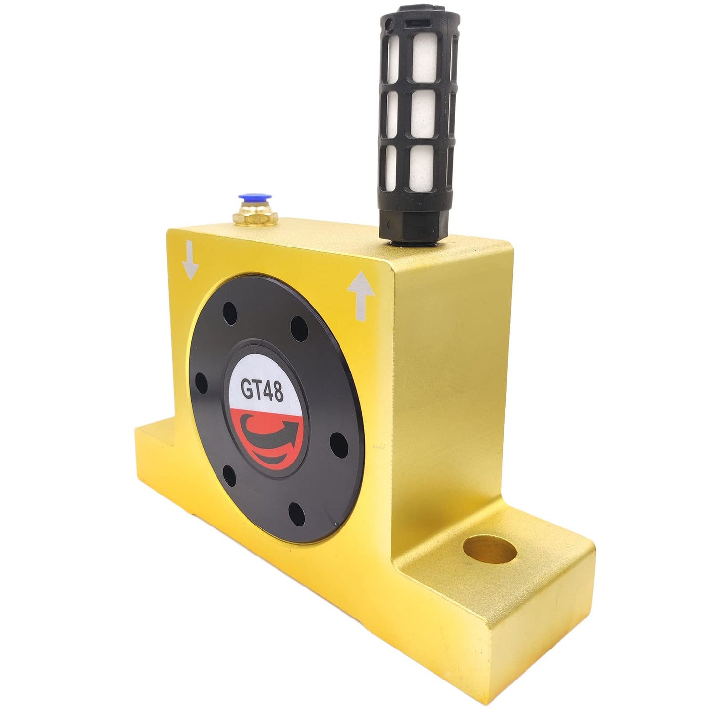 DCYNXC GT48 Industrial Turbine Vibrator - G 3/8" Pneumatic Compressed Air Power Wheel Type Silent Golden With Muffler
