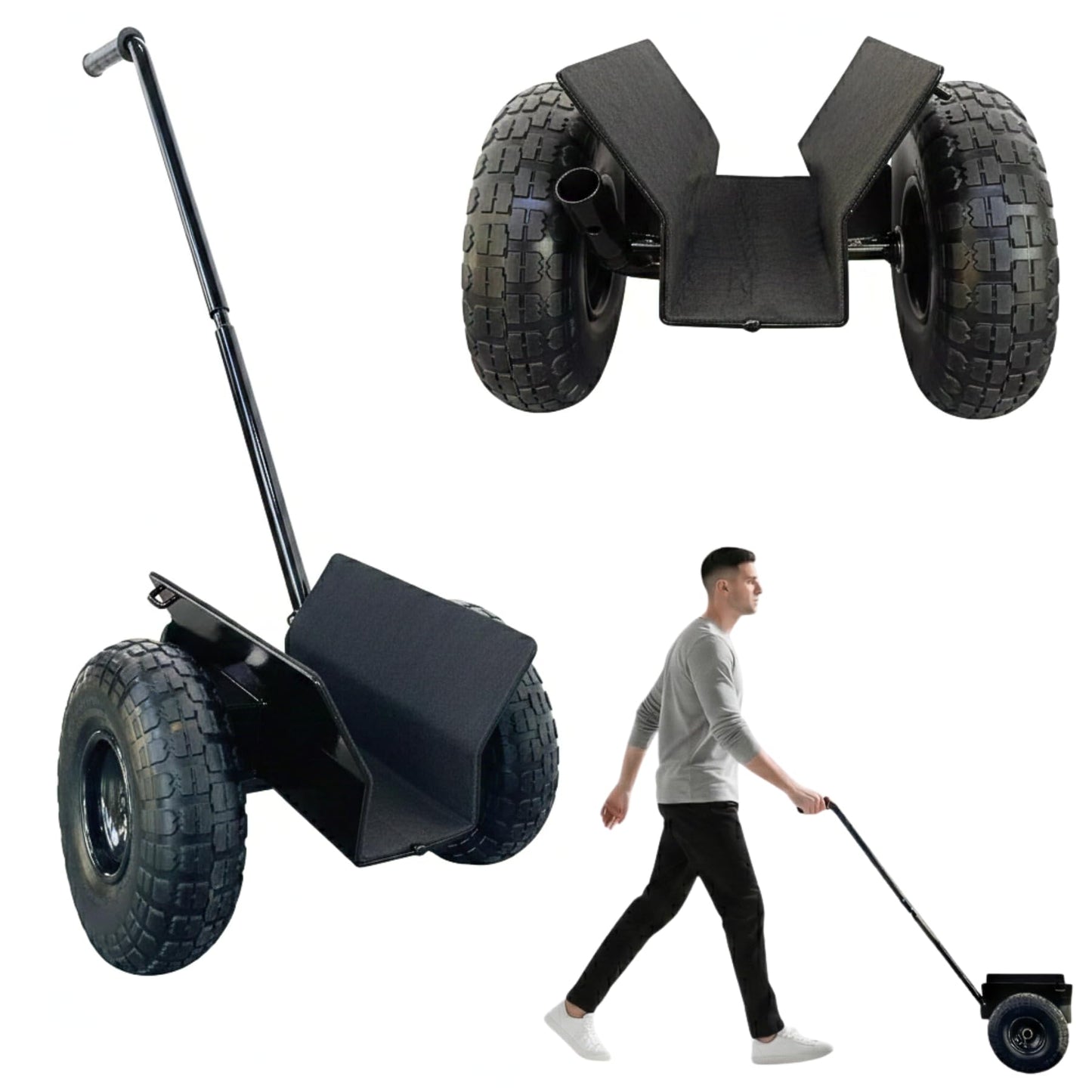 Heavy Duty Panel Dolly, All-Terrain Slab Dolly with 1000 LB Weight Capacity,10-inch Wheels (Black Solid Tire)-Patent Pending