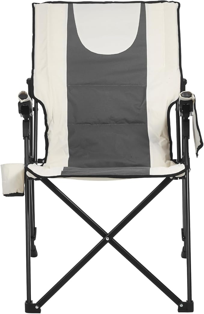 VEVOR Folding Camping Chair, 3 Reclining Positions, Outdoor High Back Camping Chair, 260lbs Weight Capacity, Full Padded Beach Chairs with Armrest & Headrest, Portable Lawn Chairs for Sports Travel