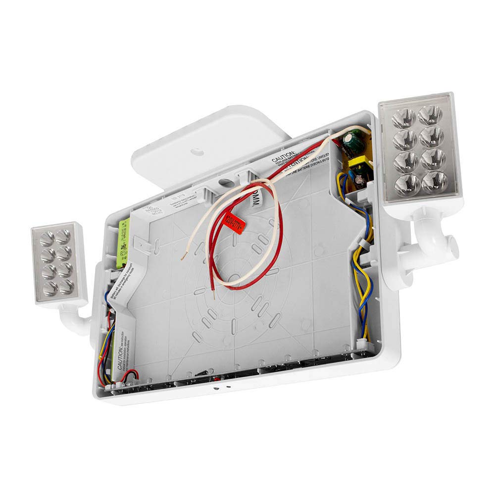 LFI Lights® Thin COMBO UL 924 Listed, Green LED, Exit Sign with Emergency Lights, White, 120-277VAC Hardwired with Battery Backup, Optional Double Face and Knock Out Arrows COMBOTGWBB 2 Pack