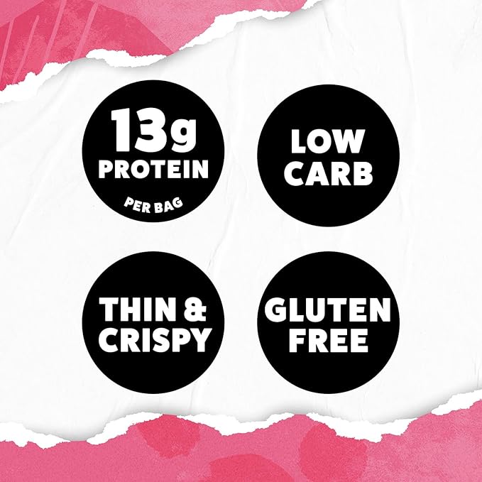 WILDE Himalayan Pink Salt Protein Chips, Thin and Crispy, High Protein, Keto Friendly, Made with Real Ingredients, 1.34oz Bags (Pack of 8)