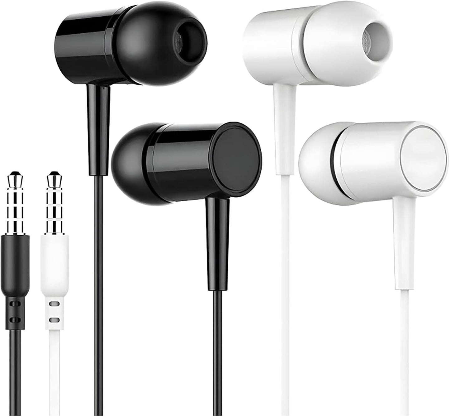 Generic 2Pack 3.5mm Wired Headphones Earbuds Wired Stereo in-Ear Headphones, Ideal for Music, Gaming, Online Classes