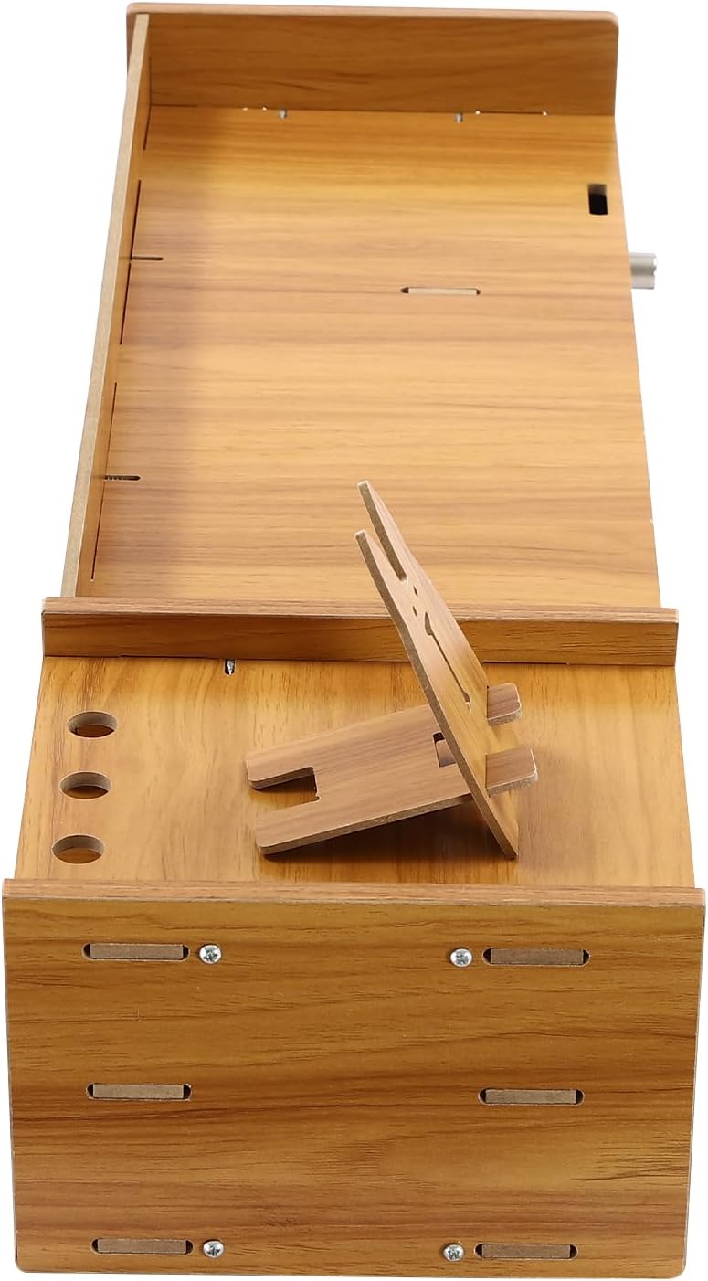 Computer Monitor Stand, Tabletop Computer Rack with Lockable Drawer, Wood Monitor Stand, Suitable for Study, Office