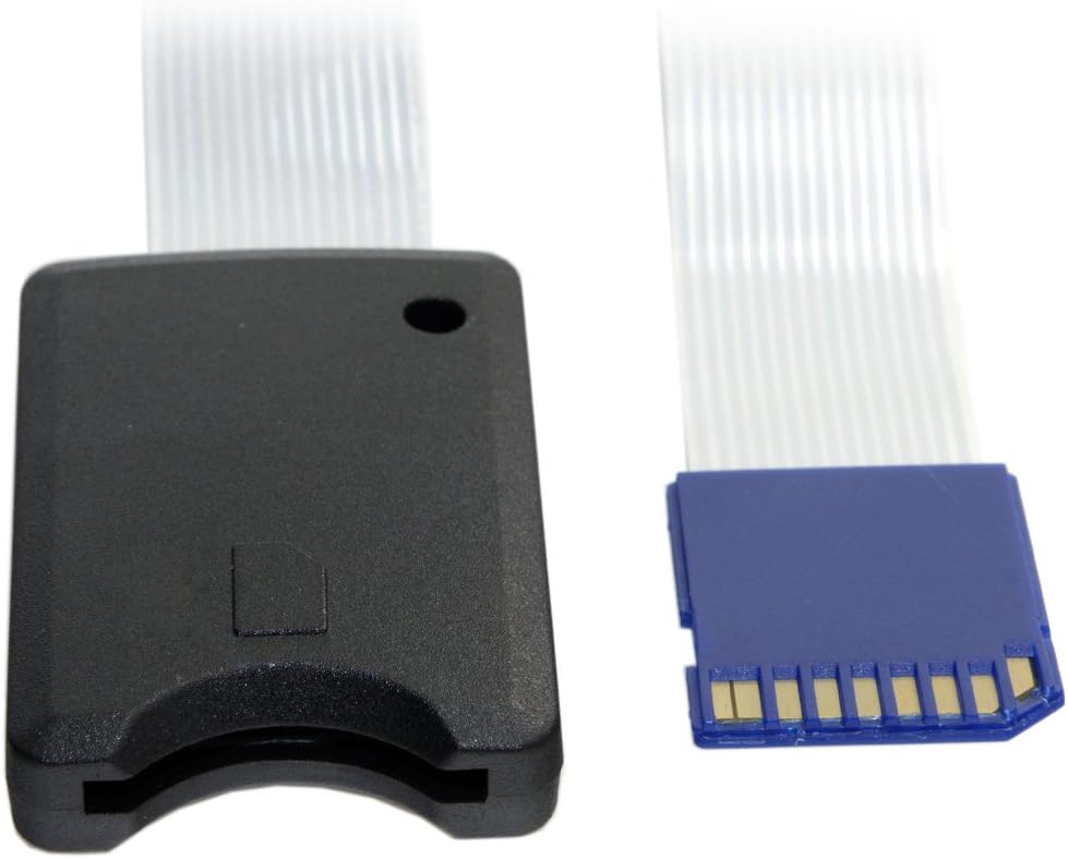 JSER 25cm Standard SD SDHC Male to SD Female Extension Memory Card Kit Soft Flat FPC Cable Extender Compatible for GPS