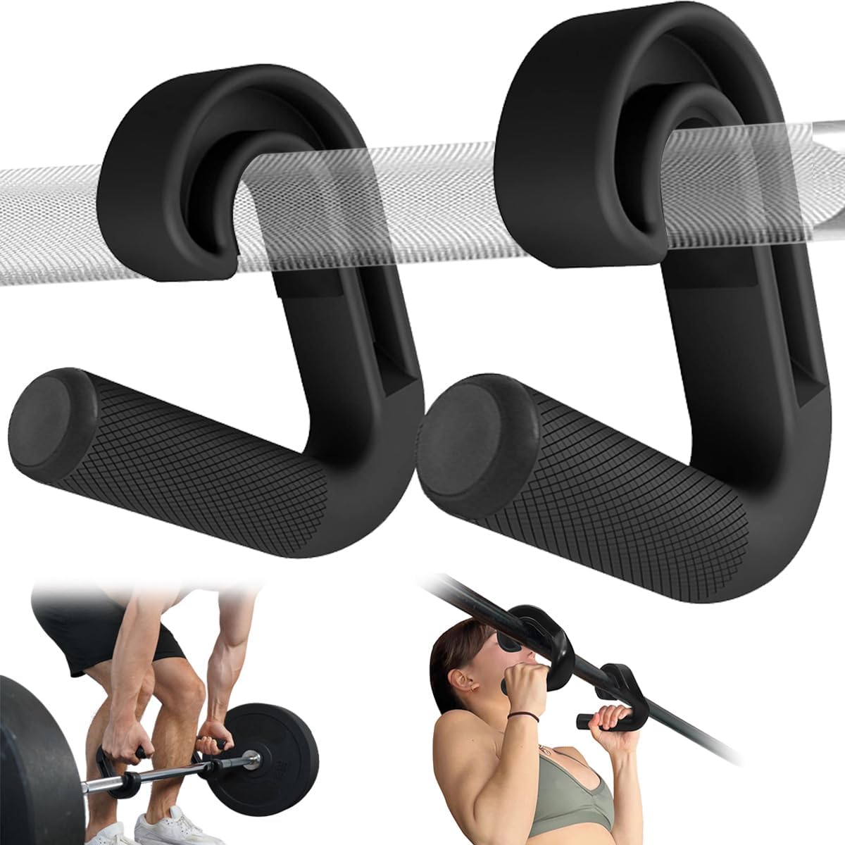 Neutral Grip Pull Up Handles 45° - Angles 90 Grips for Relieve Wrist Stress - Non-Slip Pull Up Grips - for Pull-Ups Deadlifts - Fits Pull Up Bar Grips & Barbells Home Gym Enthusiasts (45°)