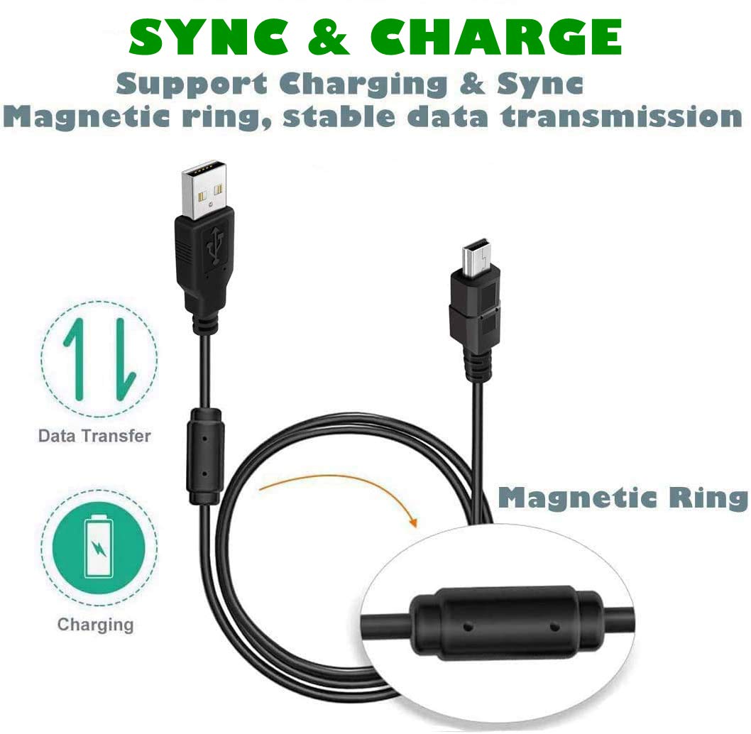 BATSOEASY 10ft 2 Pack 10ft 2.0 PS3 MP3 Mini USB Cable, USB to Mini B Charger Cable Charging Data Cord Compatible