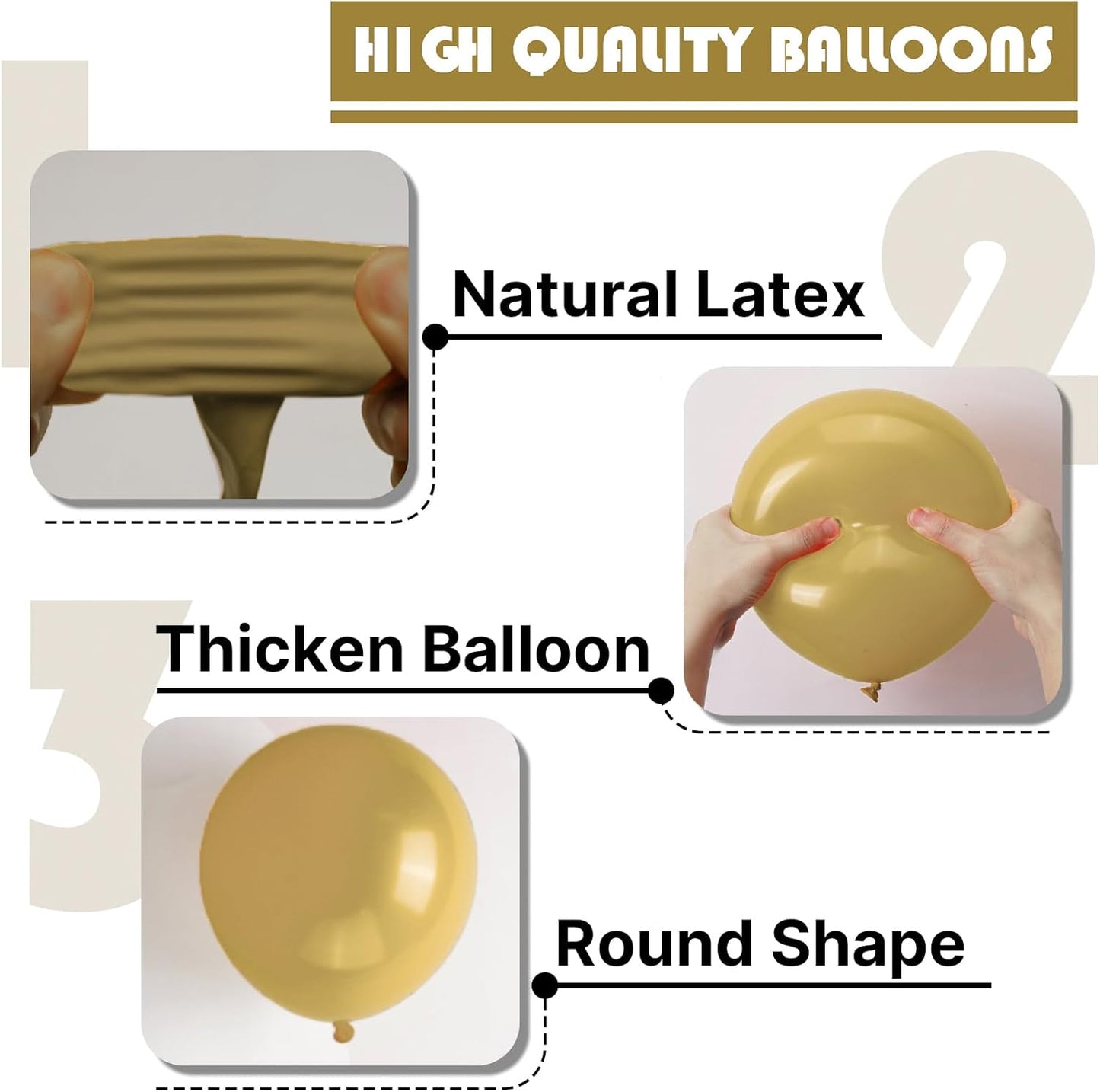 PartyWoo Tan Balloons - 100 Pcs Light Brown Neutral Boho Balloon Arch Kit | 18", 12", 10", 5" Sizes for Weddings, Baby Showers, and Birthdays