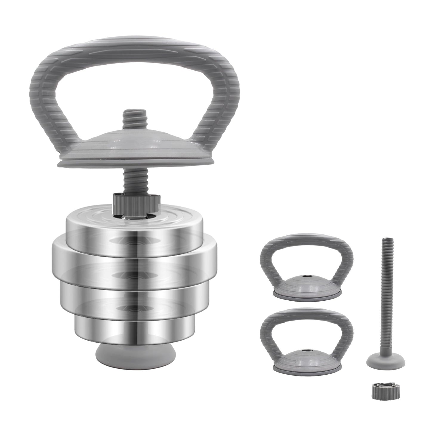 PHOEROS Adjustable Kettlebell Handles max load 44lbs compatiable with PHOEROS 44/66/88 LBS weights set, DUMBBELL PLATES THAT HAVE AN INNER DIAMETER FROM 0.98-1.56 INCHES. Max load 44lbs .(not includes Plates )