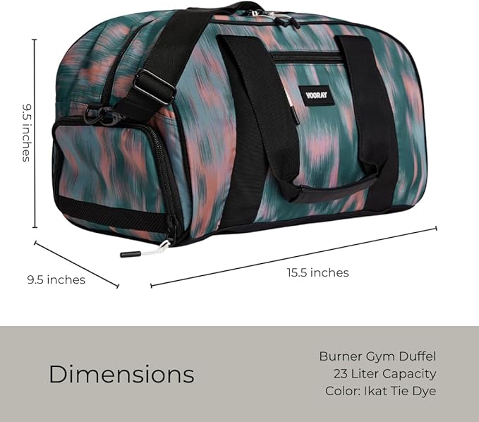 Vooray Burner Gym Duffel Bag, Gym Bag for Women and Men with Shoe Compartment, Weekender, Overnight & Travel Duffel for Sports and Workout
