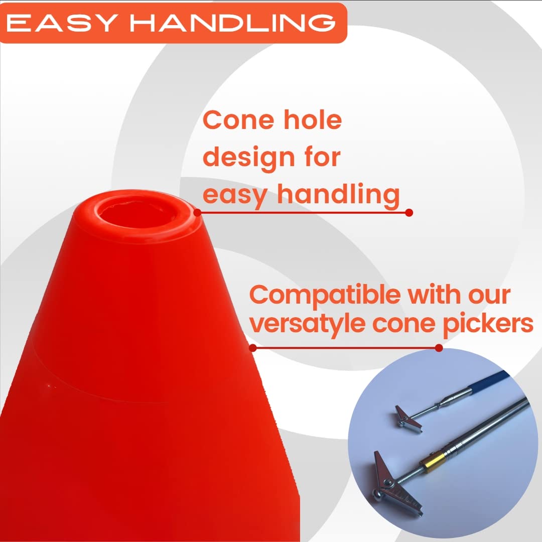 Versatyle 6in Heavy Duty Agility Training Cones for Soccer, Football, Basketball & Sports Drills, Flexible Motorcycle & Traffic Training Cones, Durable, Versatile, High Visibility (Set of 12, Orange)
