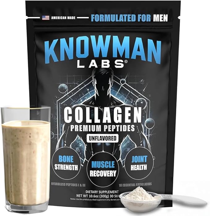 Premium Collagen for Men, Bone, Joint & Muscle Formula, Recovery, Non GMO, Dairy Free, Sugar Free, Keto & Paleo Friendly / 30 Srvg