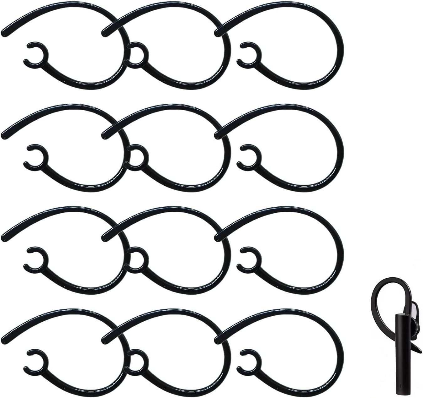 KMYZQDV 12Pcs Ear Hooks for Bluetooth Earpiece Universal Adjustable Hookz Clips Mount Over The Earbuds Small
