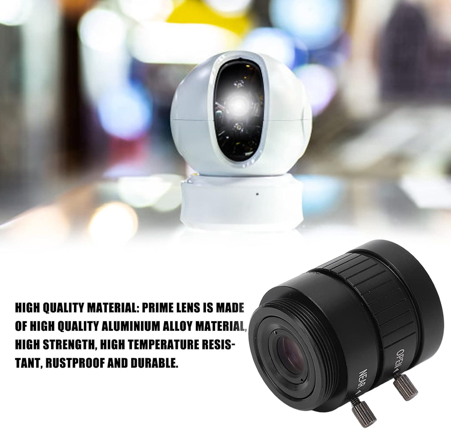 SYH&AQYE 3MP 8mm 48 CS Mount Lens, Focus Length Manual Aperture, Field of View Lens for Surveillance DIY Camera