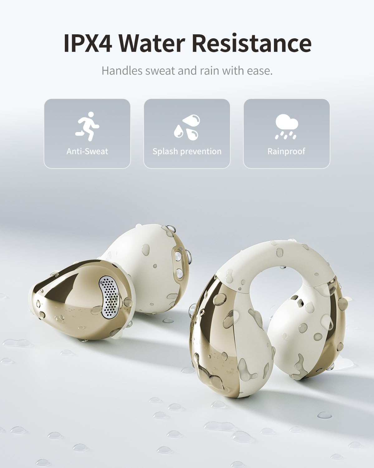 30H wegear Open-Ear Earbuds, Clip-On Headphones, Open-Ring Comfort Wireless Bluetooth Earbuds, Dual Connection